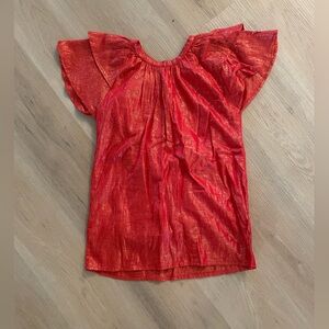 Victoria Dunn Red Sparkly Blouse | Size S